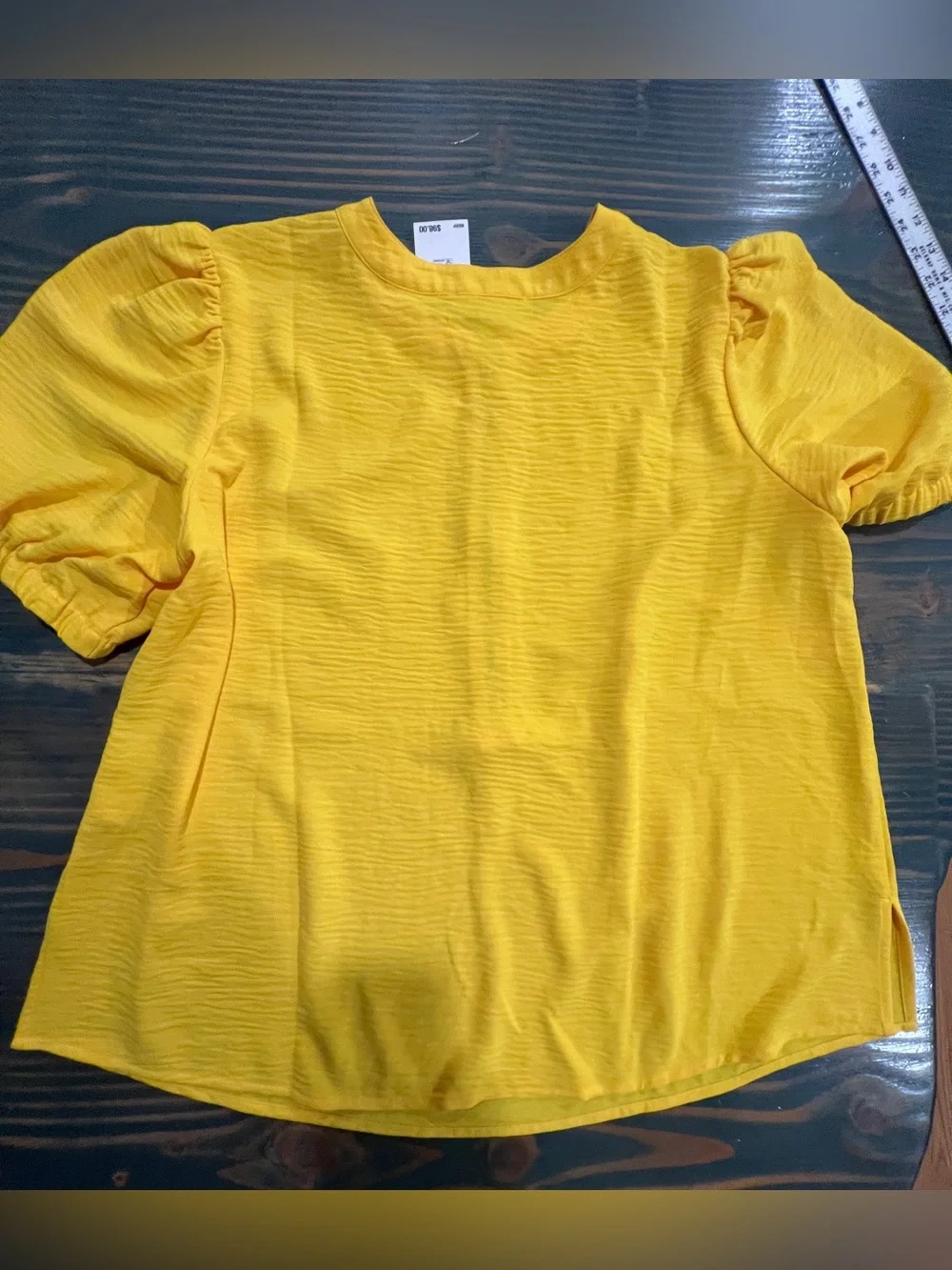 Michael Kors Bright Yellow Short-Sleeve Zip-Front Women’s Blouse Size 1X NWT